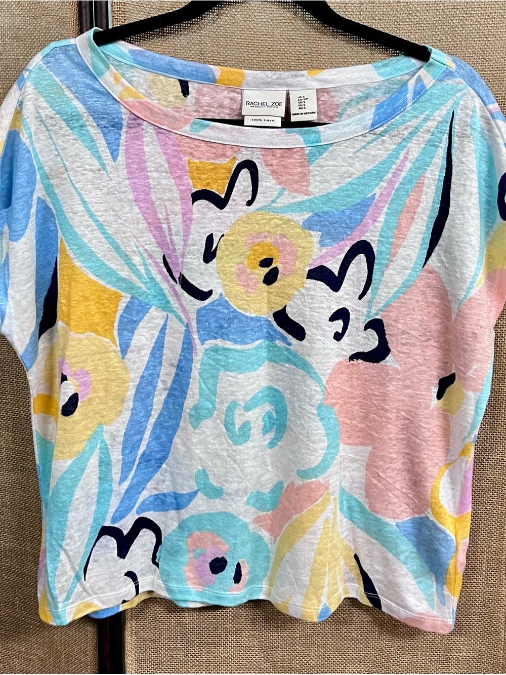 Rachel Zoe Pastel Floral Tee in Pink, Blue & Yellow
